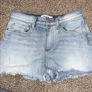 High-rise pink shorts